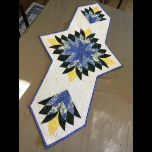Handmade quilted table runner - Bluebonnet - 28" x 56" - All cotton fabric and fill