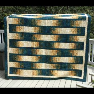 Handmade quilt - Copper Patina - 90" x 94" (queen) - Cotton fabric, wool fill