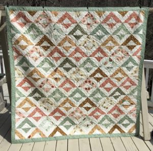 Handmade quilt - Coffee, Anyone? - 66 x 68" (throw) - Cotton fabric, wool fill