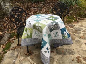 Handmade quilt - Pinwheels - 54" x 54" (lap or table cover) - All cotton fabric and fill