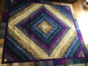 Handmade Quilt - Twilight World - 84" x 90" (queen) - Cotton fabric, wool fill
