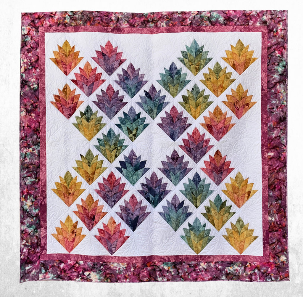 Cascade of Fans - 88" x 88" (double/full) - All cotton fabric and fill