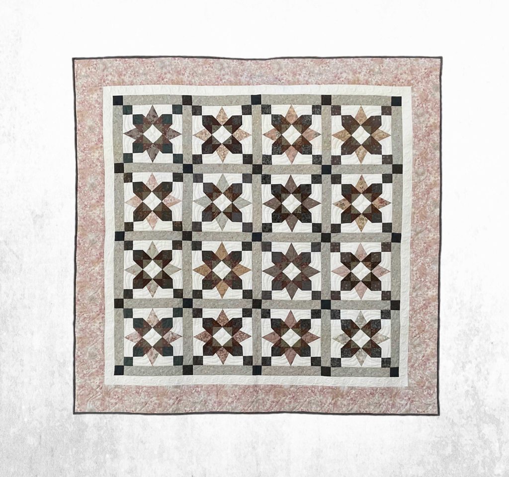 Evening Star - 74" x 74" (lap/throw) - Cotton fabric, wool fill