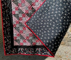 Diamonds on the Gameboard - foldover showing black and white reverse.
